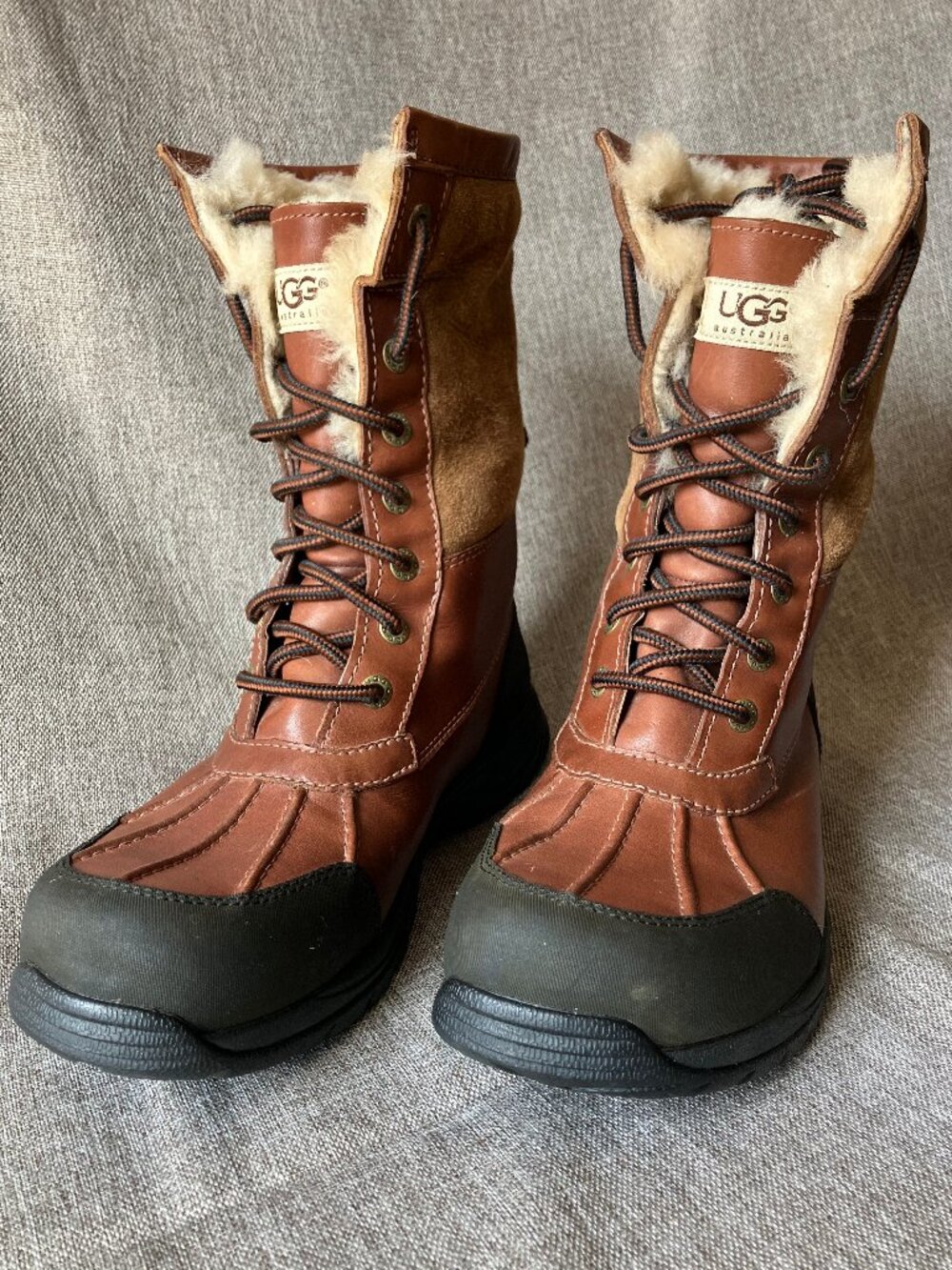 UGG MEN'S BUTTE WORCHESTER STOUT WATERPROOF LEATHER SNOW BOOTS, EXCNT COND